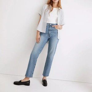 Madewell The Perfect Vintage Jean High Rise Straight Leg Light Wash